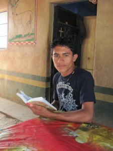 Guatemalan teen studying